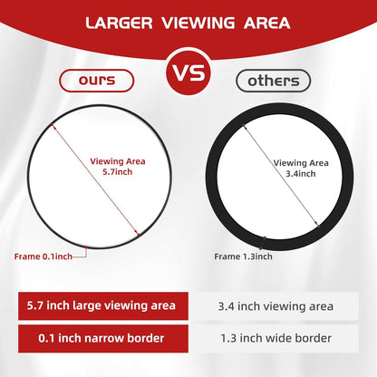 Round 30X Magnifying Mirror, 6inch Magnified Mirror with 3 Suction Cups, Compact Magnifying Mirror and Tweezers, 30X Travel Magnification Mirror for Makeup,Shaving,Blackhead Blemish Removal(Black-30X)
